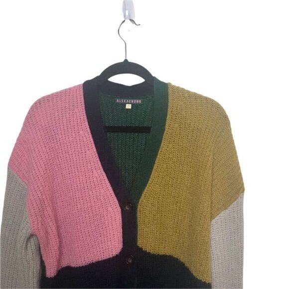 AlexaChung Nora Colorblock Knit Cardigan Small - Picture 4 of 9